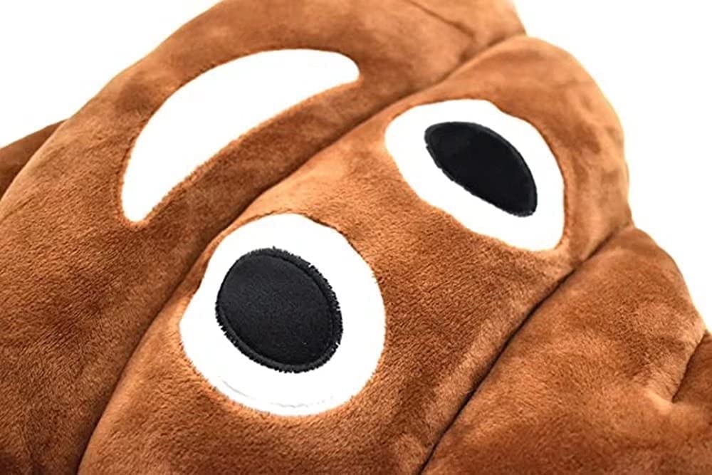 HongMall Cute Plush Poop Pillow Cushion Toy Throw Pillows Gift for Friends, Kids and Dogs, 13.8x13.8 Inch (Brown)