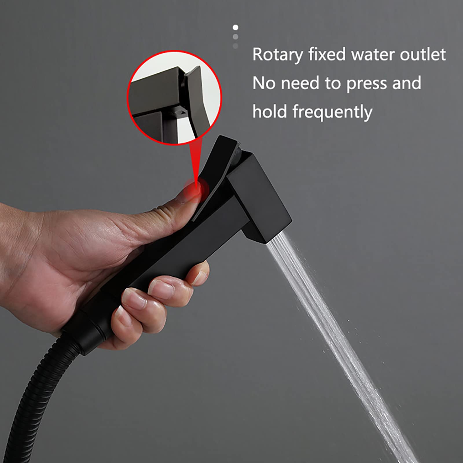 GLYYRLR Handheld Bidet Sprayer for Toilet Brass Bathroom Cloth Diaper Sprayer Set with Single Cold Water, Wall Mount Toilet Bidet Sprayer Kit for Feminine Hygiene,Black