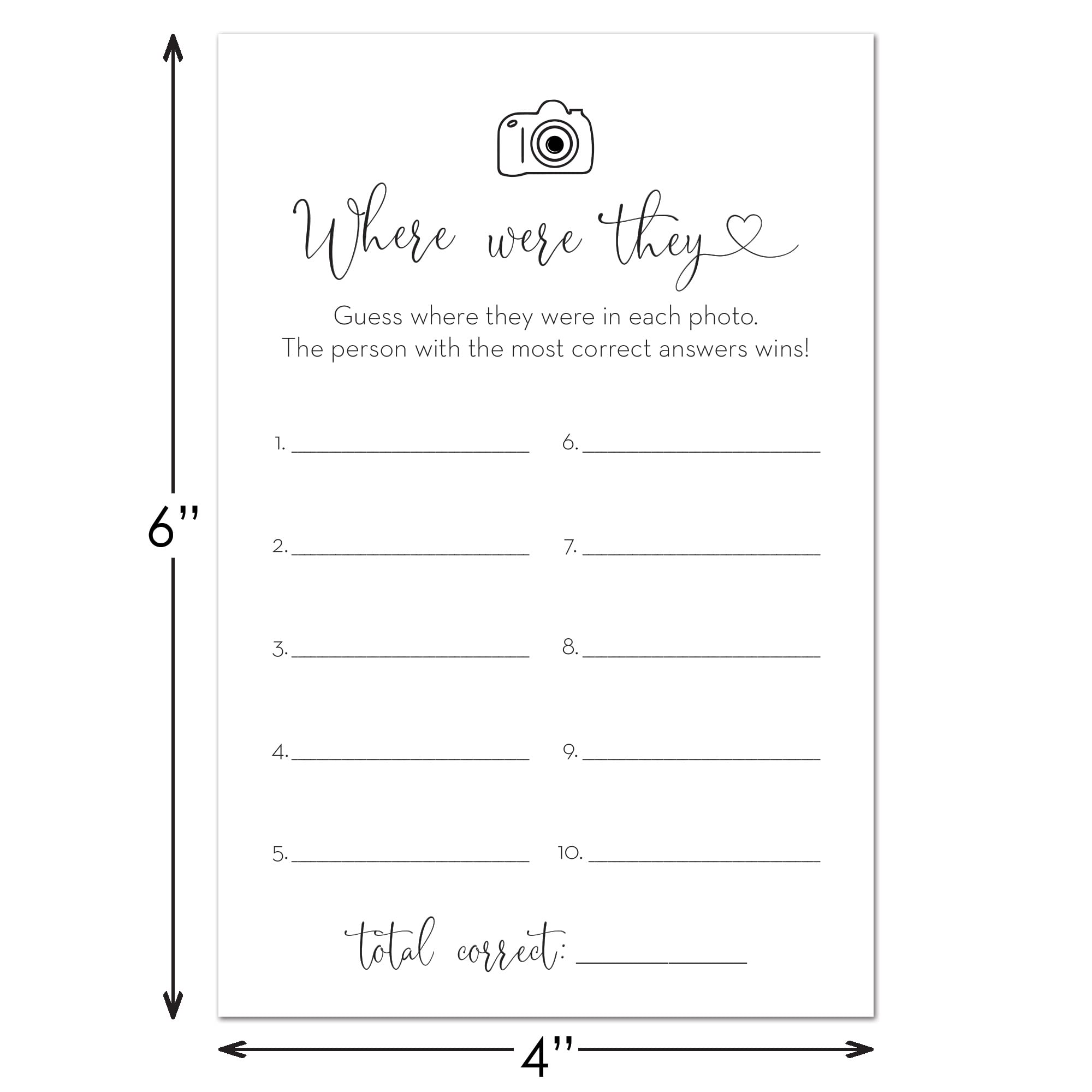 InvitationHouse Where Were They Bridal Shower Game - 48 Cards (Minimalist)