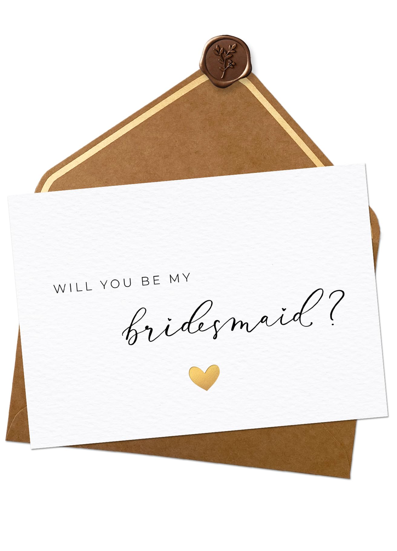 Joli Coon Will you be my bridesmaid card with luxury envelope and wax seal - Bridesmaid proposal cards