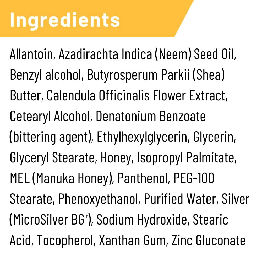 Absorbine Silver Honey Hot Spot & Wound Care Ointment 2oz Tube, Manuka Honey & MicroSilver BG, Medicated for Dogs, Cats, Small Animals