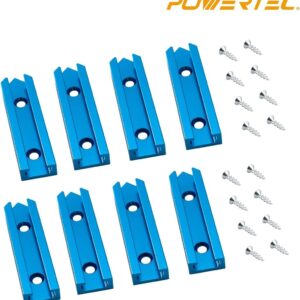 POWERTEC 71694 1-33/64" T-Track Inline and Short Stop Kit, T Track Stop Block for T-Track Woodworking, Sanding, and Routing, 4 Count, Pack of 1