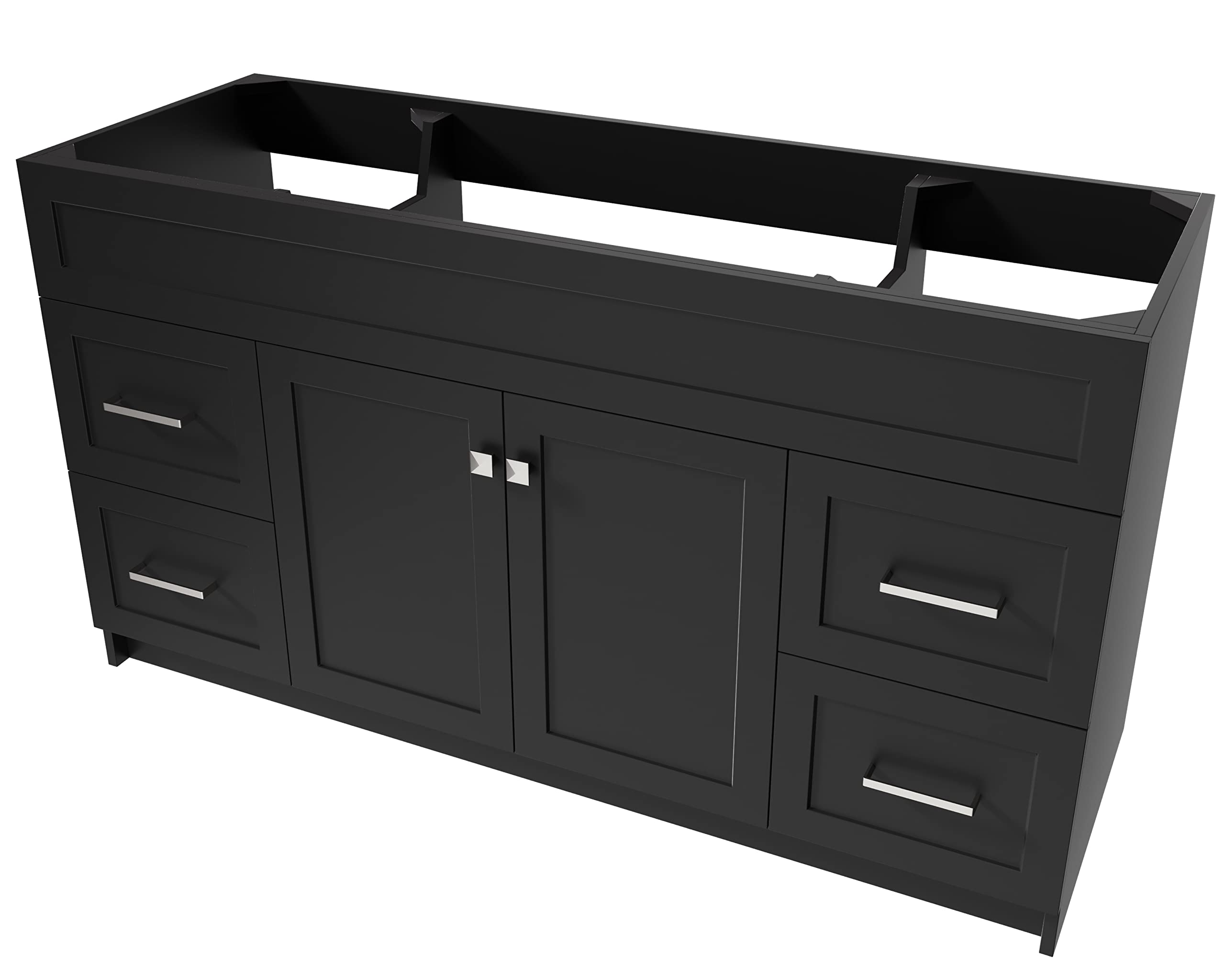 ARIEL Hamlet 60 in. Single Sink Base Cabinet in Black