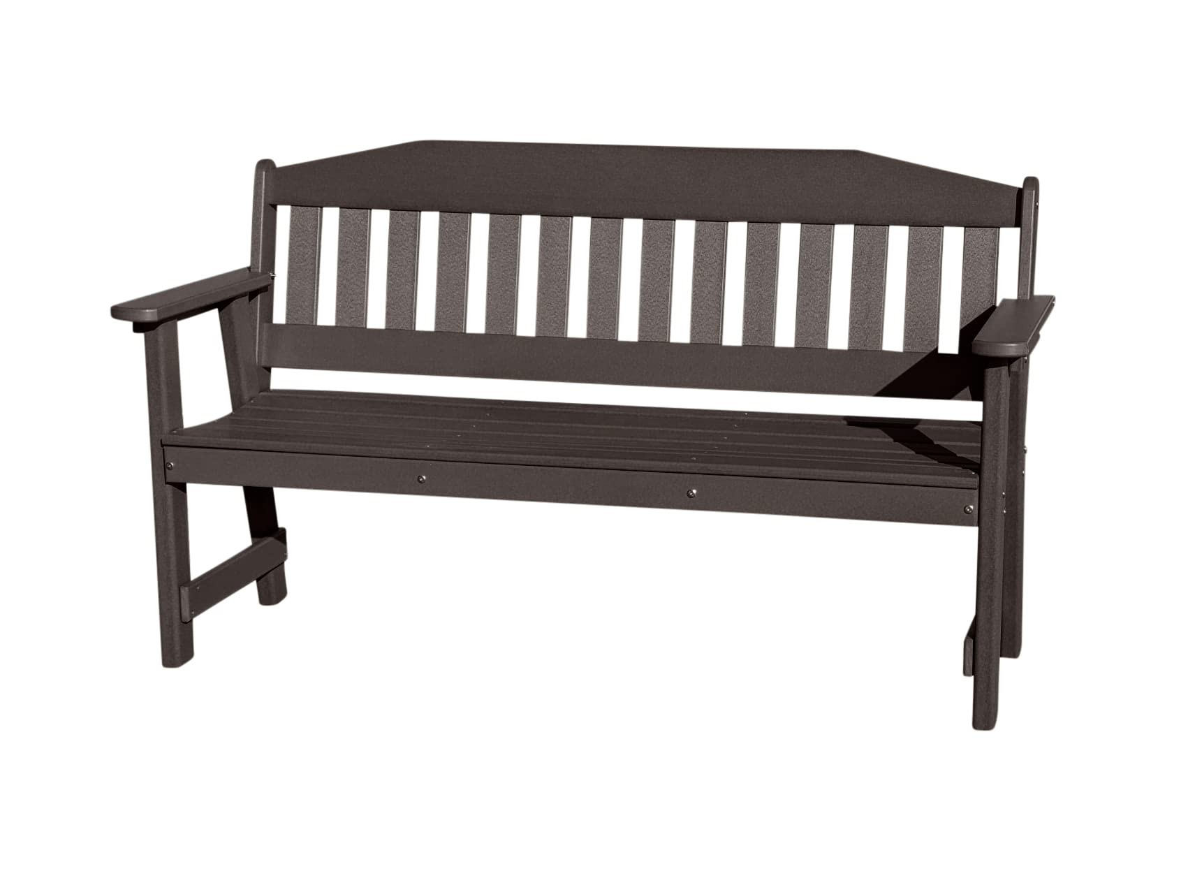 Phat Tommy Outdoor Garden Bench, Poly Lumber Outdoor Furniture, Weatherproof & Recycled Bench with Back, Brown