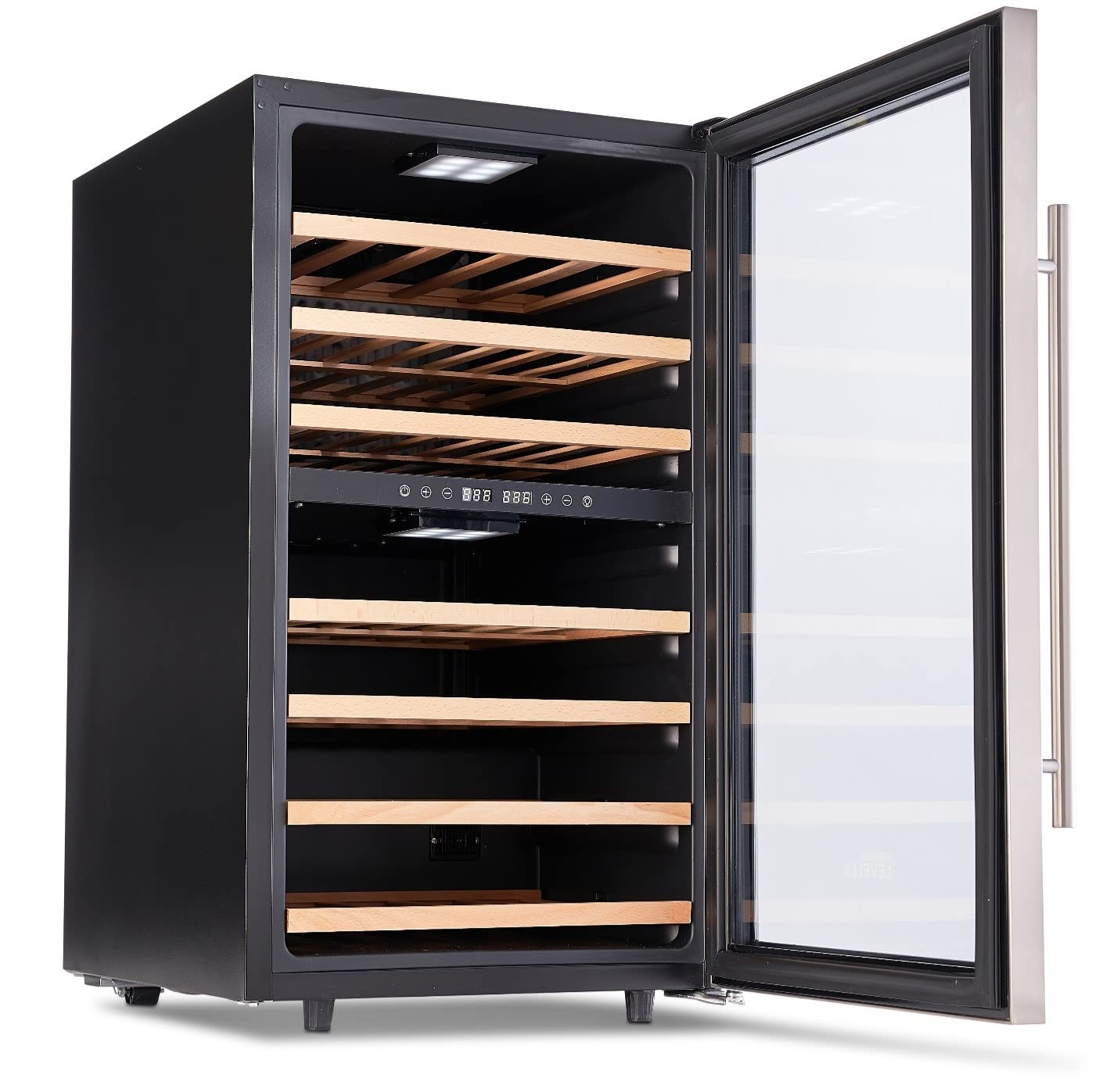 PremiumLevella 18.9 in. Wide 4.1 cu ft 43-Bottle Dual Zone Freestanding Wine Cooler with Tempered Glass Door