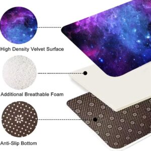 Purple Galaxy Flannel Area Rugs for Kitchen Dining Room Washable Starry Sky 3D Print Carpets Outer Space Floor Mats for Playroom Bedroom Pads,4'×6'