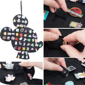 JOYMOMO Hanging Brooch Pin Organizer Enamel Pin Display Cute Cartoon Shape Brooch Pin Display Storage Holder for Brooch Pin(Without Accessories) (black-mouse)