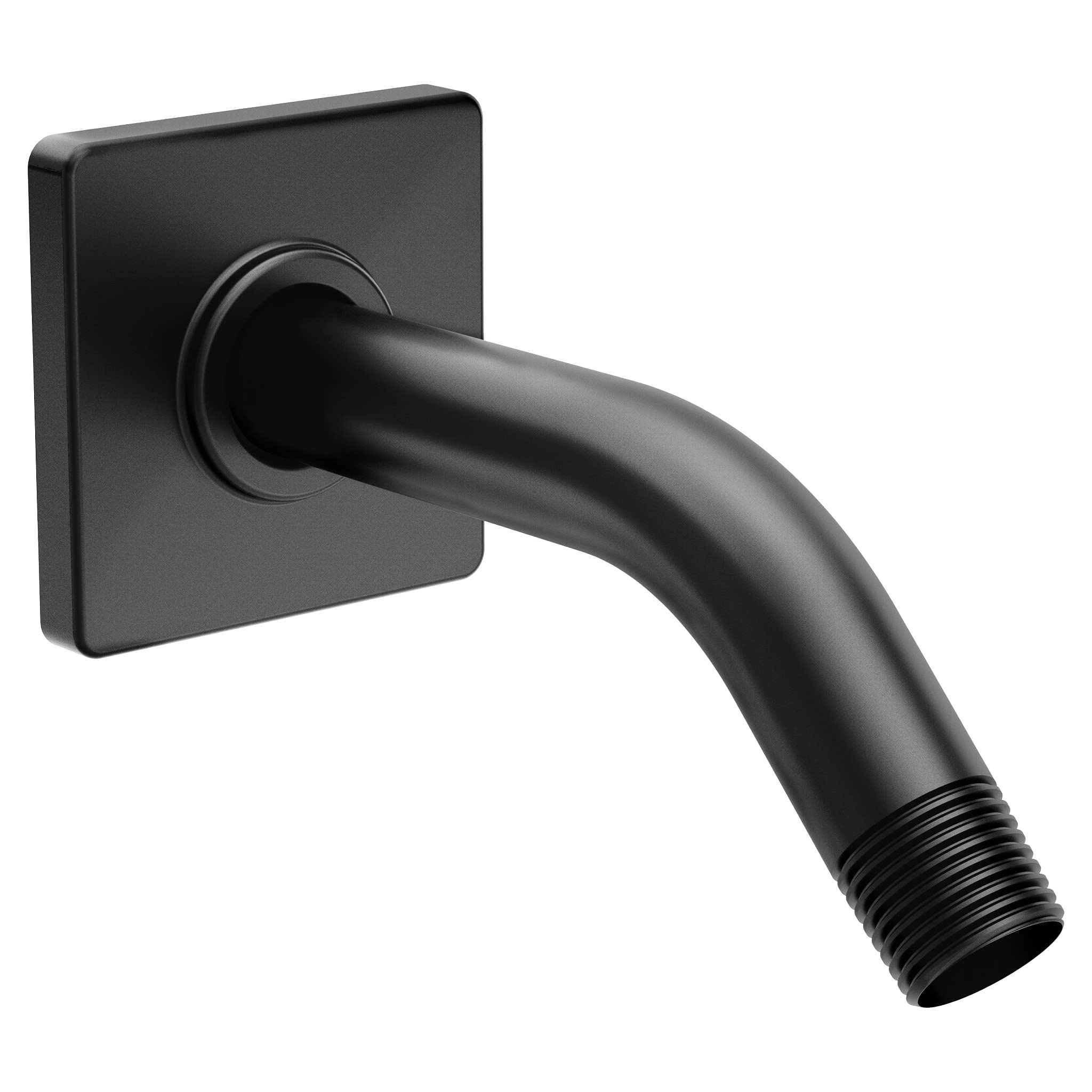 Moen S133BL 8-Inch Standard Shower Arm with Modern Square Flange, Matte Black