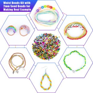 Ybxjges 42000Pcs 2mm Glass Seed Beads 12/0 Small Tiny Beads Kit with 150Pcs Alphabet Letter Beads Pendants Charms Jump Ring Elastic String for DIY Bracelets Necklace Jewelry Making Supplies