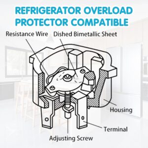 Heyiarbeit Refrigerator Thermal Overload Protector1(HP) 750W Compressor Replacement Part 2pcs