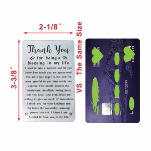 Metal Engraved Card - Thank You Gifts for Women Men - Appreciation Gifts for Friends - Thank You for Being A Blessing Card - Apprecation Gift Ideas