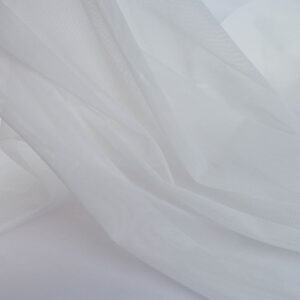 Superfine 4-Way Stretch Net Fabric Nylon Spandex Power Mesh, Pre-Cut 5 Yards Long 60" Wide, Lightweight Sheer (Off White)