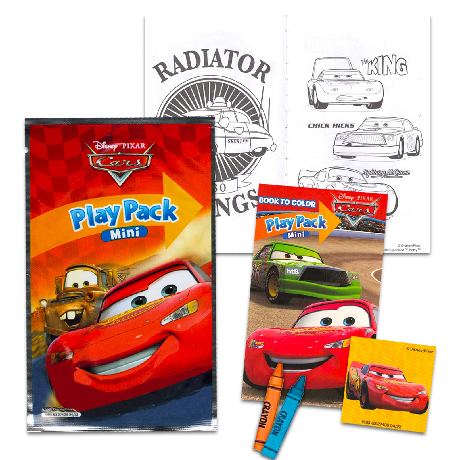 Disney Cars Mini Party Favors Set for Kids - Bundle with 24 Mini Cars Grab n Go Play Packs with Coloring Pages, Stickers and More (Disney Cars Birthday Party Supplies)