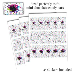 Let's Roll Star Roller Skating Birthday Party Sticker Bundle Kit - 429 Pieces!!! Includes 60 2" Circle Stickers for Favors & Bags, 45 Mini Candy Wrappers, & 324 Round Kiss Stickers by Amanda Creation