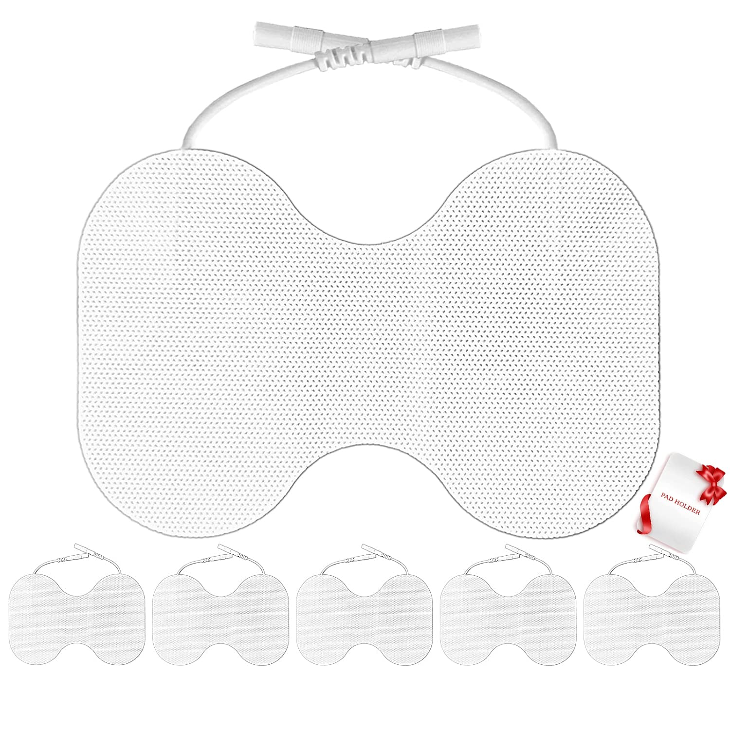 TENS Unit Replacement Pads - Pack of 6 Extra Large Butterfly Shaped Electrode Squares