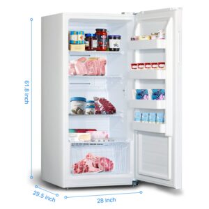 Techomey Frost Free Upright Freezer/Refrigerator 13.8 Cu.Ft, Standing Freezer with Front Single Door for Garage, No Handle, White