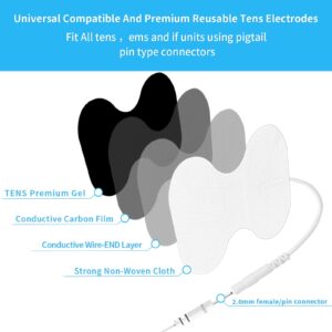 TENS Unit Replacement Pads - Pack of 6 Extra Large Butterfly Shaped Electrode Squares