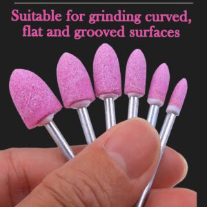 SHITIME 72 Pack Grinding Stone Set 1/8" Shank, Sanding Drill Bit for Rotary Tool Flap Wheel for Grinding, Polishing, Deburring Ferrous Metal(12/10/8/6/5/4mm Bullet Shape)