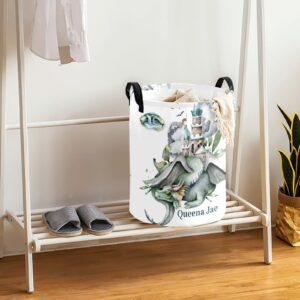 Magical Castle Dragon Storage Bin, Waterproof Oxford Fabric Clothes Basket Organizer for Laundry Hamper,Toy Bins,Gift Baskets, Bedroom, Clothes,Baby Nursery