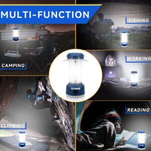 Durapower LED Camping Lantern Rechargeable, Bright 5000 Lumen, 5 Modes, 6000 mAh Power Bank, IP44 Waterproof Lantern for Hurricane, Emergency, Power Outages, Home