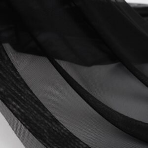 Superfine 4-Way Stretch Net Fabric Nylon Spandex Power Mesh, Pre-Cut 5 Yards Long 60" Wide, Lightweight Sheer (Black)