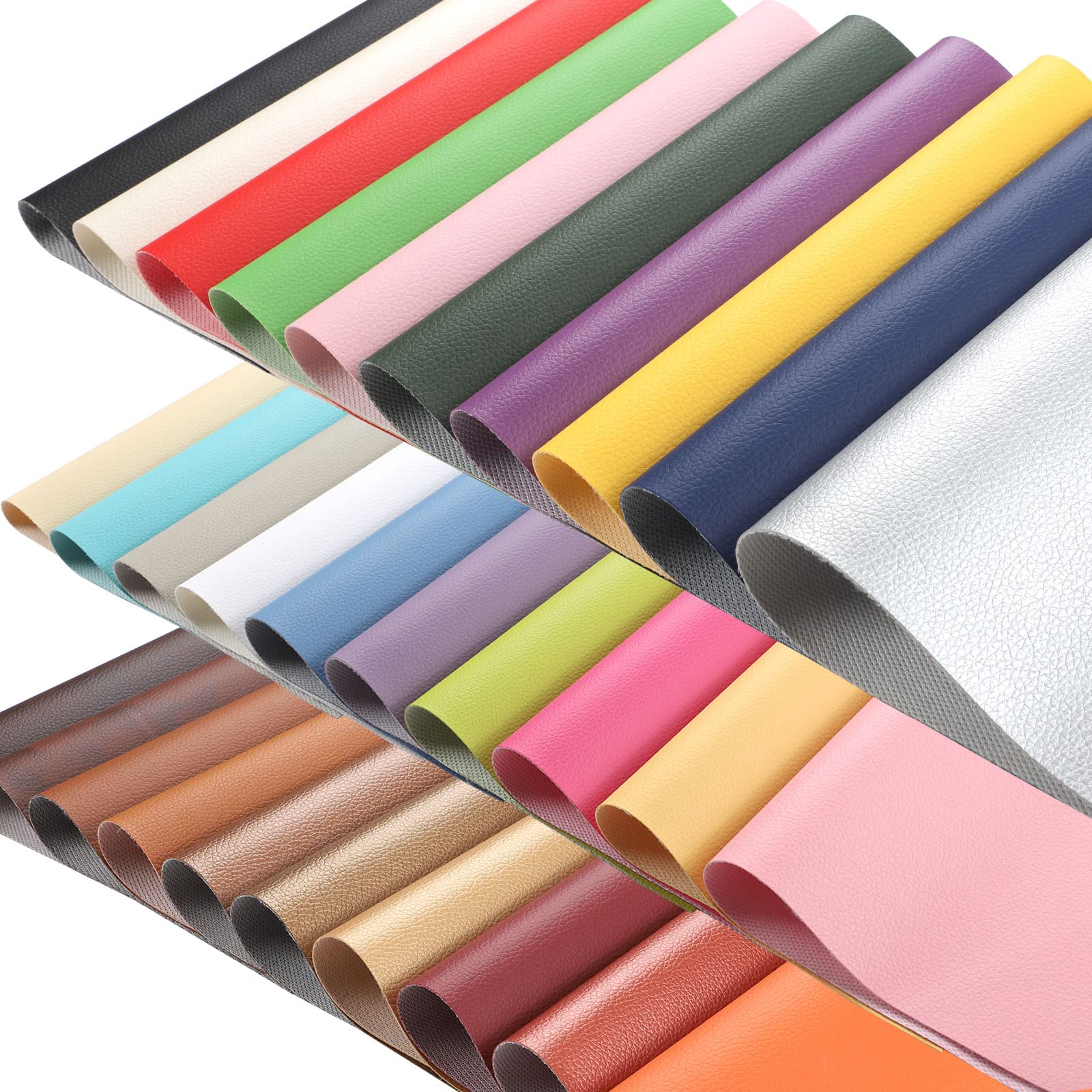 CDY Solid PU Synthetic Faux Leather Sheets 30pcs/Set 8.2" x 6"Soft Leather Fabric Sheets Suitable for Making Bows, Leather Earrings, Hair Accessories DIY Projects (30 Colors)