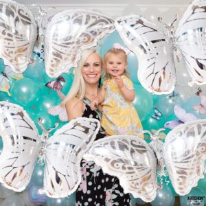 KatchOn, Big Butterfly Balloons, 38 Inch - Pack of 12, Helium Supported | Metallic Butterfly Foil Balloons for Butterfly Party Decorations | Mylar Butterfly Balloons for Baby Shower, Bridal Shower