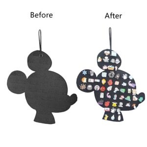 JOYMOMO Hanging Brooch Pin Organizer Enamel Pin Display Cute Cartoon Shape Brooch Pin Display Storage Holder for Brooch Pin(Without Accessories) (black-mouse)