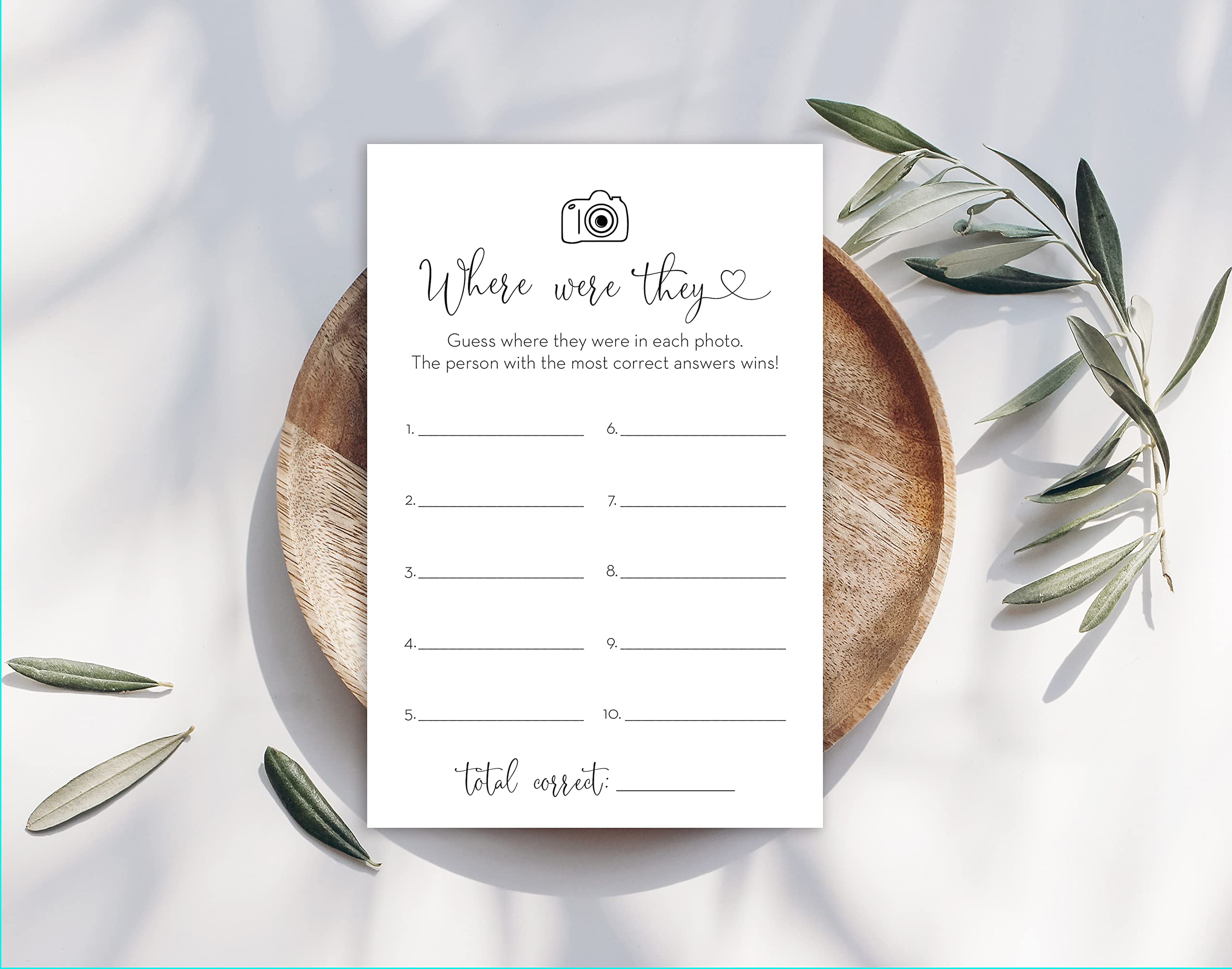 InvitationHouse Where Were They Bridal Shower Game - 48 Cards (Minimalist)