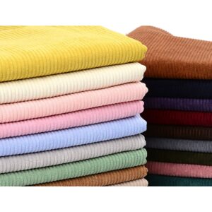 Corduroy Fabric Solid Plain Thick DIY Sewing Crafts Materials Stretch Corduroy Fabric for Coat Shirt Dress Pants Costume Sofa DIY Sewing Craft Material for Furnishings Cushions