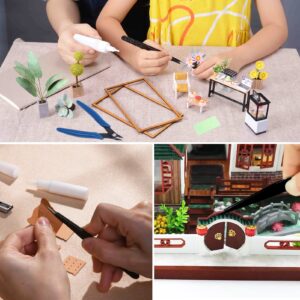 Spilay 16 Pcs Hobby Building Model DIY Tool Kit, Modeler Basic Miniature Handmade Craft Tools Set for Dollhouse Miniature Building