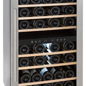 PremiumLevella 18.9 in. Wide 4.1 cu ft 43-Bottle Dual Zone Freestanding Wine Cooler with Tempered Glass Door