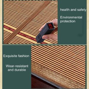 Bamboo Sleeping Mat,Cooling Mat Mattress,Traditional Chinese Summer Sleeping Rattan Pad Cooling Mattress Foldable Breathable Summer Sleeping Mat For Single Double Queen-size Bed-2 sides 1.5x1.95m(4.9x