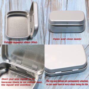 Mini Skater Small Metal Portable Storage Box, Mini Rectangle Empty Hinged Tins with Lid, Home Organizer for Drawing Pin, Pills, Candies, Earring and Jewelry Craft, Silver Grey (4)