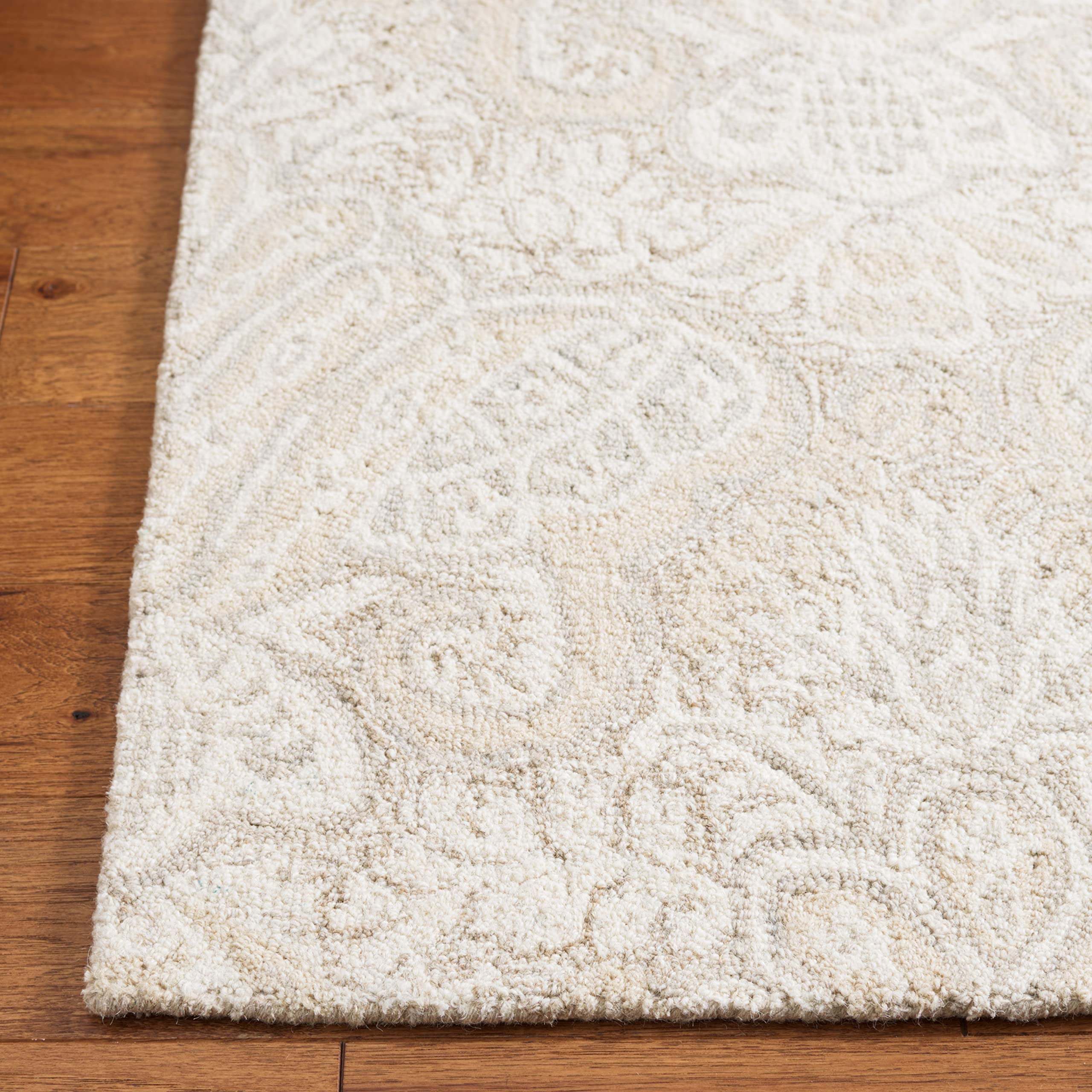 SAFAVIEH Micro-Loop Collection Accent Rug - 2' x 3', Beige, Handmade Wool, Ideal for High Traffic Areas in Entryway, Living Room, Bedroom (MLP539B)