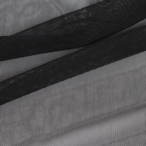 Superfine 4-Way Stretch Net Fabric Nylon Spandex Power Mesh, Pre-Cut 5 Yards Long 60" Wide, Lightweight Sheer (Black)