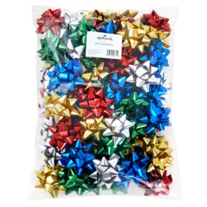 Hallmark 3" Gift Bow Holiday Assortment (75 Bows: Red, Gold, Green, Silver, Blue) for Christmas, Hanukkah, Birthdays, Presents