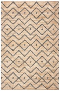 safavieh kilim collection accent rug - 2' x 3', natural & charcoal, handmade moroccan boho jute & cotton, ideal for high traffic areas in entryway, living room, bedroom (klm750a)