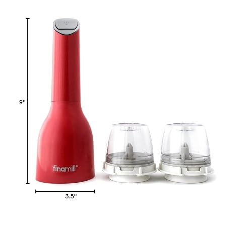 FinaMill's Award-Winning Battery Operated Salt and Pepper Grinder Set - Adjustable Coarseness, Ceramic Grinding Elements, LED Light, Perfect for Home Cooking & Gifting - 2 Quick-Change ProPlus Pods