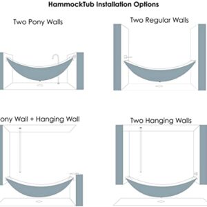 ALFI brand HammockTub1-WM White Matte 79" Acrylic Suspended Wall Mounted Hammock Bathtub