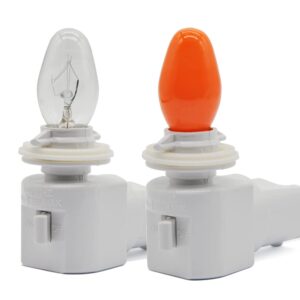 QVQCWD Night Light Bulb,Scentsy Light Bulbs for Plug-in Nightlight Wax Warmer and Candle Warmers,Replacement Light Bulbs for Salt Lamps,E12 Base Clear and Orange Bulbs