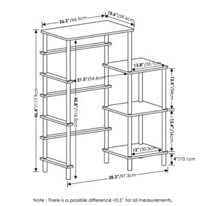 Furinno Turn-N-Tube Toolless Kitchen Storage Shelf Tall, French Oak Grey/Black, Fridge Space