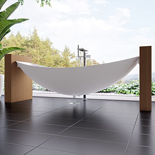 ALFI brand HammockTub1-WM White Matte 79" Acrylic Suspended Wall Mounted Hammock Bathtub