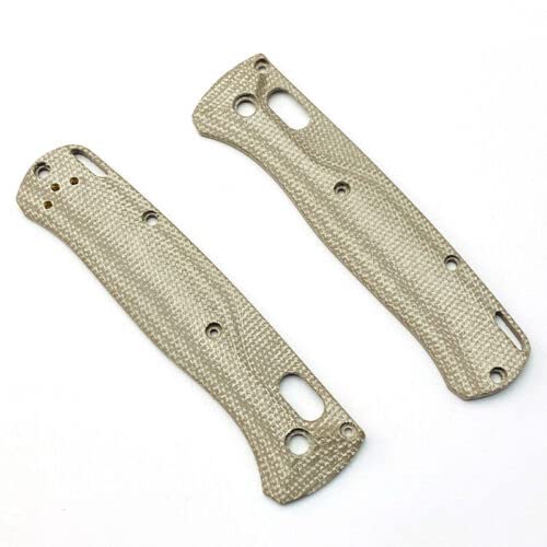 1Pair Brushed Custom Knife Handle Micarta Scales Patches Fits For Benchmade Bugout 535 (Micarta A)