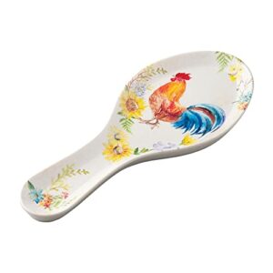 upware melamine spoon rest spoon holder kitchen utensil holders 9.625 inch for kitchen counter dining table (rooster)