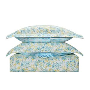 Poppy & Fritz - King Duvet Cover Set, Soft Reversible Bedding with Matching Shams & Zipper Closure, All Season Home Decor (Happy Floral Blue, King)