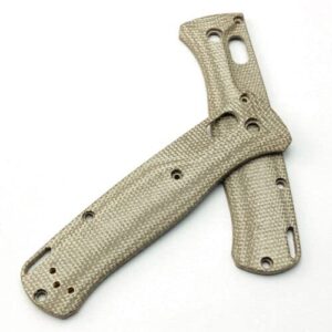 1Pair Brushed Custom Knife Handle Micarta Scales Patches Fits For Benchmade Bugout 535 (Micarta A)