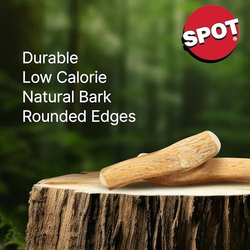 SPOT Coffee Wood Dog Chew Toy – 100% Natural & Sustainably Sourced Non-Splintering Wood from Coffee Plants, Long Lasting, Durable Toy for Aggressive Chewers, for Large Dogs and Puppies Up to 99lbs