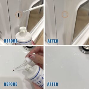 Cocomfix Porcelain Repair Kit, High-Gloss White Porcelain Sink Touch Up Paint for Kitchen + Bathrooms: Enamel, Porcelain, Sinks, Tubs