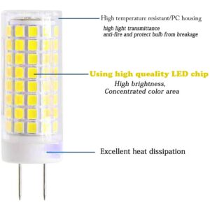 ZSCBBKJ G8 Non-Dimmable Bi-Pin Base LED Bulb,75W Halogen Bulb Replacement,Daylight White 6000K,8W,AC 110V,750LM(4 Pack